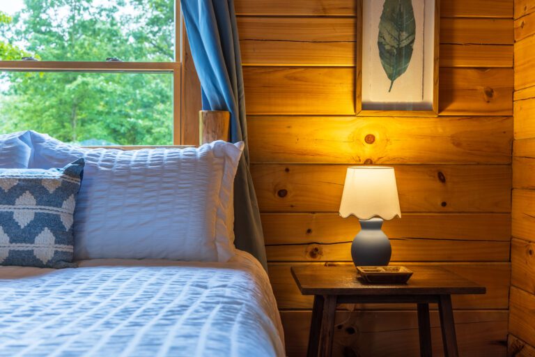 Main level bedroom with queen bed