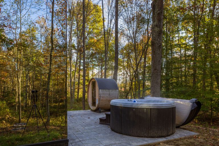 Private hot tub and sauna